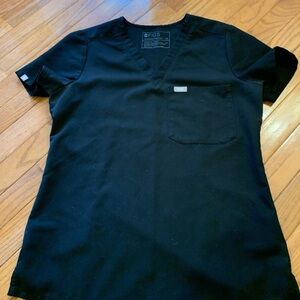 Figs Scrub Top Womens Extra Small Black Catarina Technical Collection Nurse